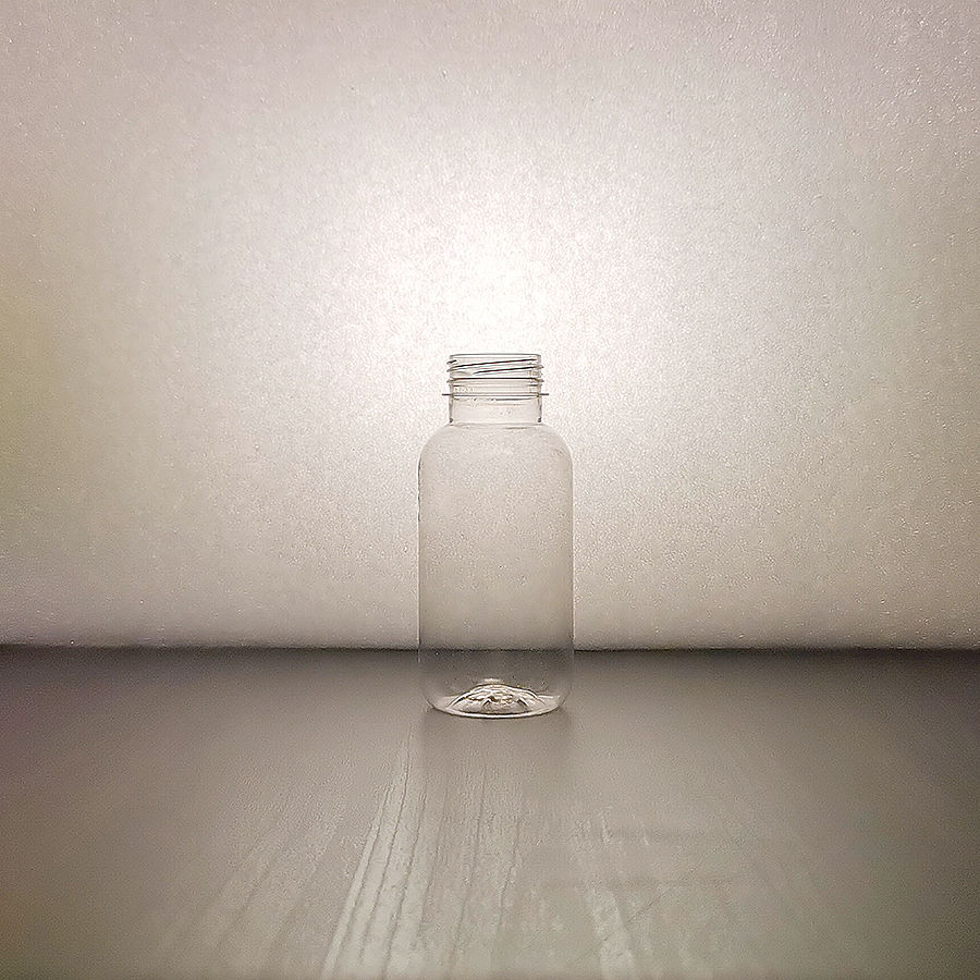 300ml_doctor_glossy Bottle smoothies, 300 ml, PET, Glassy, Doctor-shape, transparent or white, for milk, smoothies and beverages, BRC 38 mm