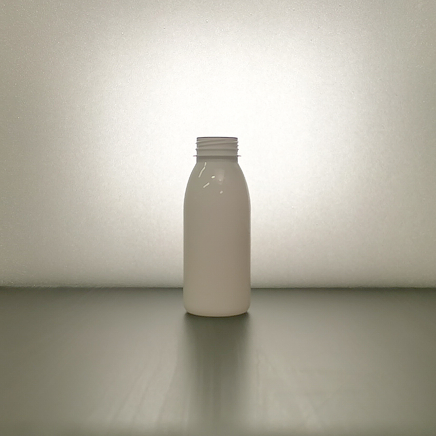 ”Smoothie Glassy” PET 300 BRC 38 mm Glassy Bottle, smoothie, PET, 300 ml, glassy, Mango-shape, BRC 38 mm, for beverages, milk, smoothies, transparent or white