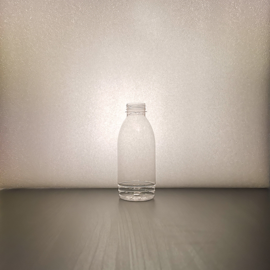 300ml_mango_lowrib ”Smoothie Low-Ribs” PET 300, BRC 38 mm Beveradge 300 ml PET white transparent, for milk or smoothies and other beverages