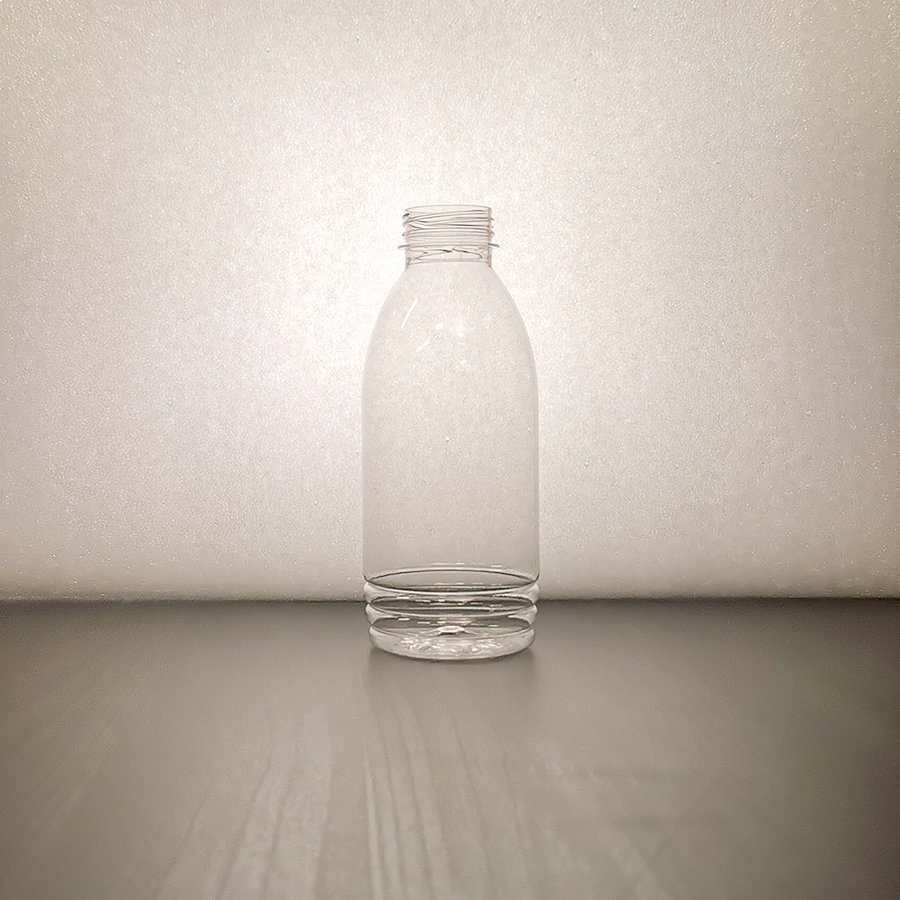 500ml_mango_lowrib PET BRC 38 mm ”Smoothie Low-Ribs” PET 500, BRC 38 mm Beveradge 500 ml PET white transparent, for smoothies milk and beverages