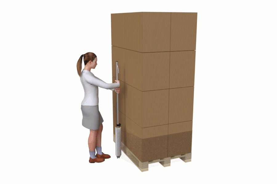 WRAPPER Pallet wrapping roller broom